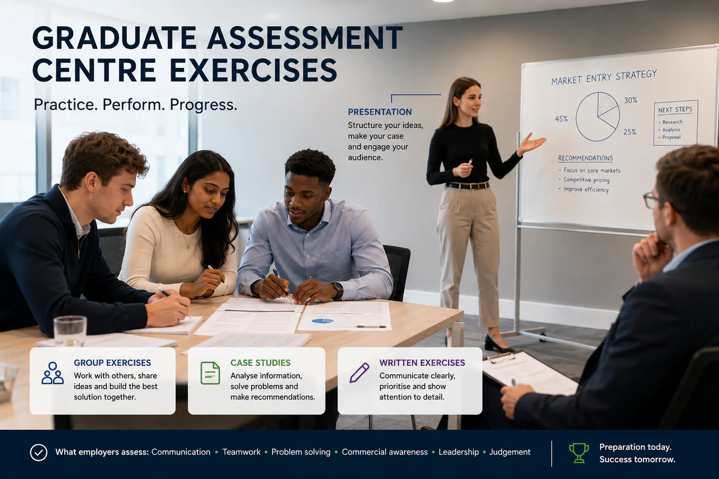 Graduate Assessment Centre Exercises: Group Tasks, Case Studies, Presentations and Written Exercises Explained